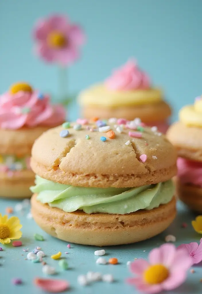 30 Aesthetic Baking Cookies Ideas You’ll Want to Try - 11. Spring-Themed Cookie Sandwiches