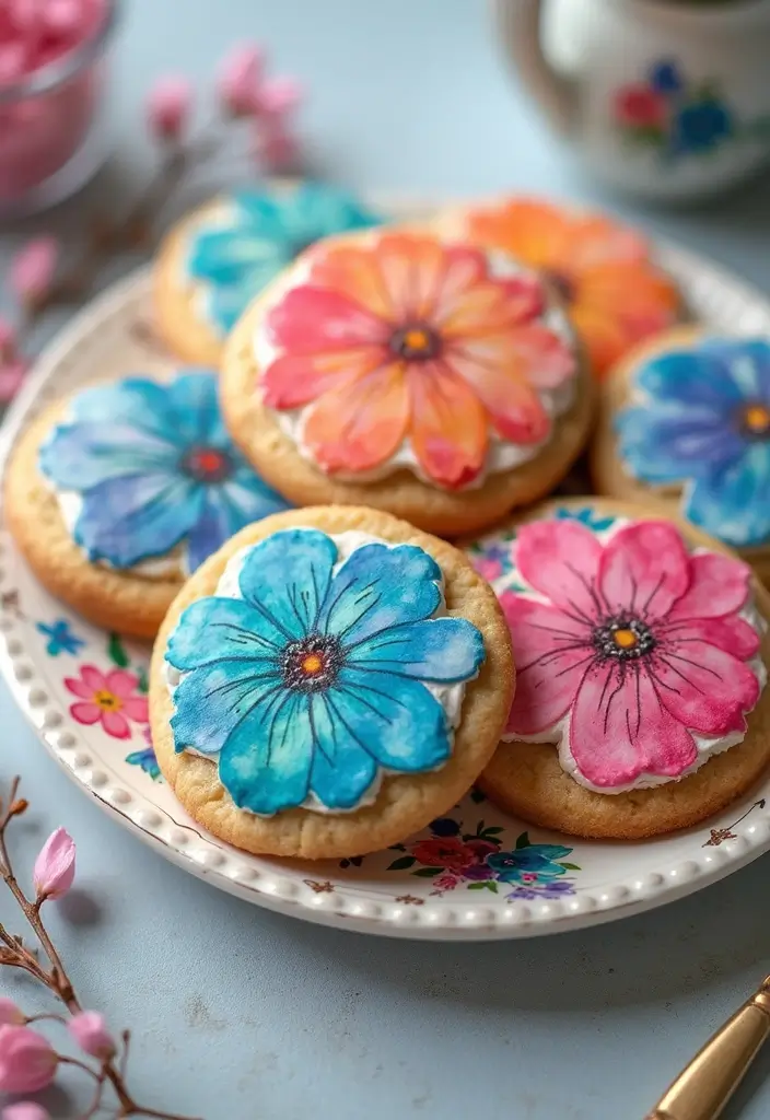 30 Aesthetic Baking Cookies Ideas You’ll Want to Try - 14. Watercolor Cookie Painting