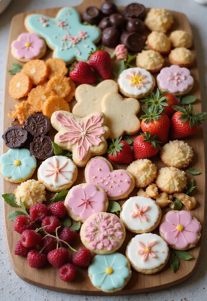 30 Aesthetic Baking Cookies Ideas You’ll Want to Try - 15. Spring Themed Cookie Charcuterie Board