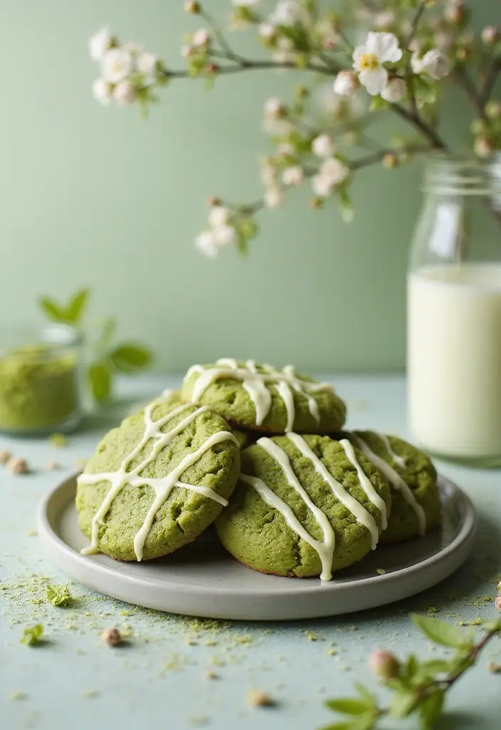 30 Aesthetic Baking Cookies Ideas You’ll Want to Try - 29. Matcha Green Tea Cookies