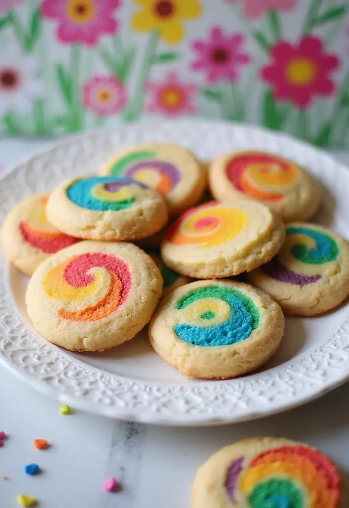 30 Aesthetic Baking Cookies Ideas You’ll Want to Try - 5. Rainbow Swirl Cookies