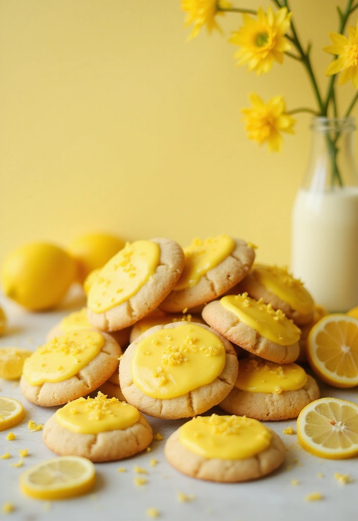 30 Aesthetic Baking Cookies Ideas You’ll Want to Try - 6. Lemon Zest Iced Cookies