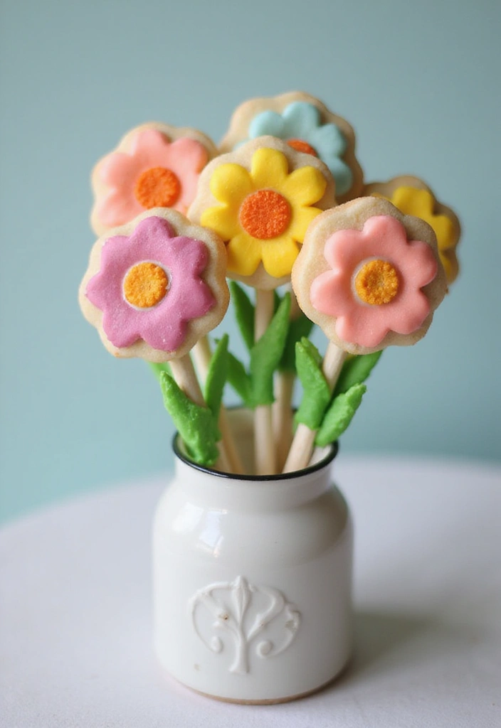 30 Aesthetic Baking Cookies Ideas You’ll Want to Try - 8. Spring Flower Cookie Pops