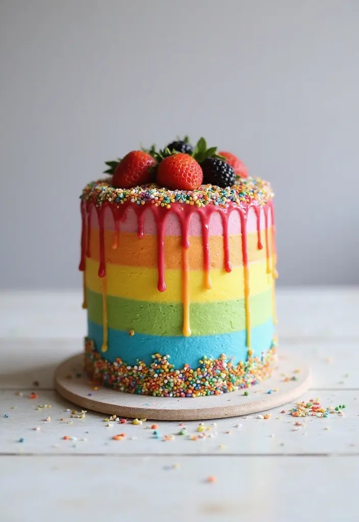 30 Aesthetic Birthday Cake Designs Too Pretty to Eat 1 30 Aesthetic Birthday Cake Designs Too Pretty to Eat - 1. Rainbow Drip Cake