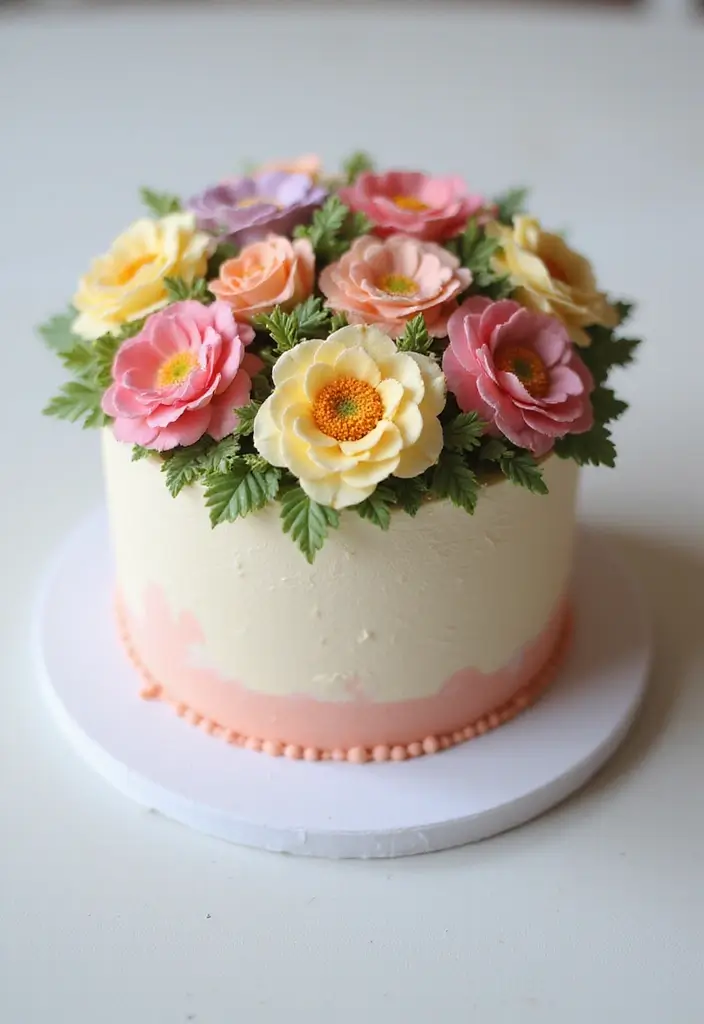 30 Aesthetic Birthday Cake Designs Too Pretty to Eat 2 30 Aesthetic Birthday Cake Designs Too Pretty to Eat - 2. Floral Garden Cake