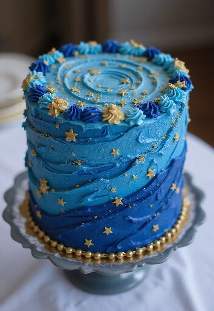 30 Aesthetic Birthday Cake Designs Too Pretty to Eat 8 30 Aesthetic Birthday Cake Designs Too Pretty to Eat - 8. Starry Night Cake