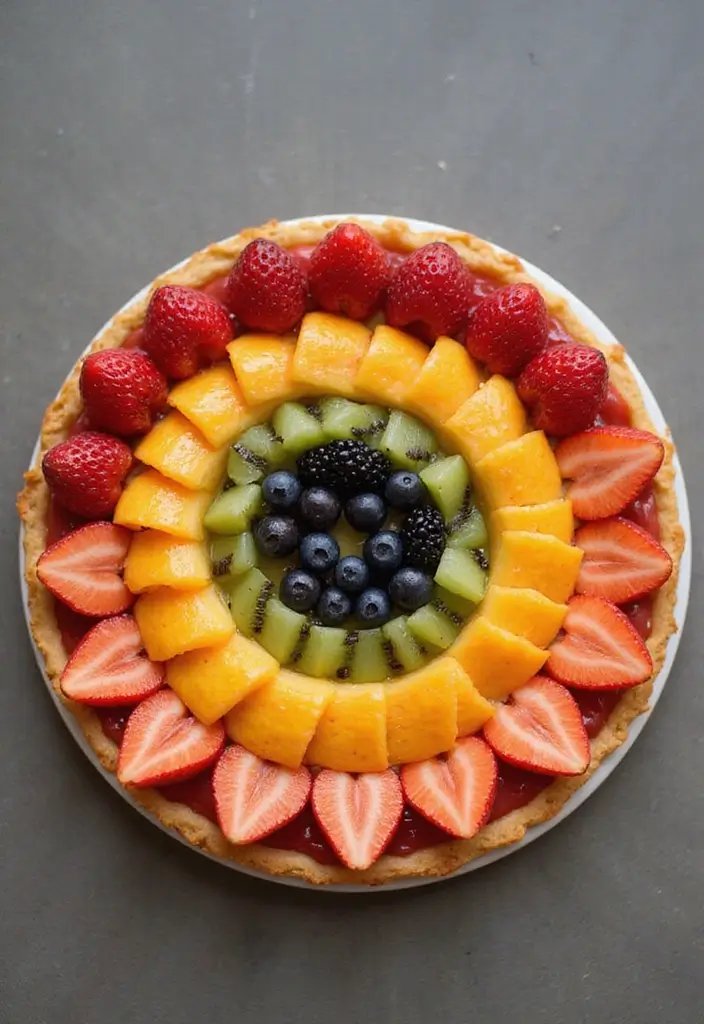 30 Baking Dessert Ideas That Look Gorgeous and Taste Divine 29 30 Baking Dessert Ideas That Look Gorgeous and Taste Divine - 29. Rainbow Fruit Tart