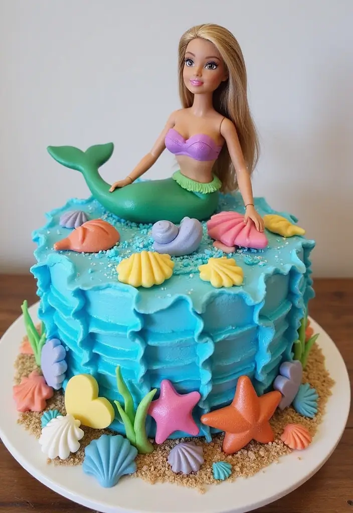 30 Barbie Birthday Cake Ideas That Are Glamorous and Fun 10 30 Barbie Birthday Cake Ideas That Are Glamorous and Fun - 10. Barbie Ocean Adventure Cake