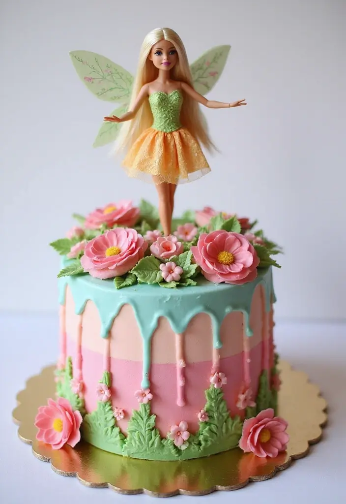 30 Barbie Birthday Cake Ideas That Are Glamorous and Fun 13 30 Barbie Birthday Cake Ideas That Are Glamorous and Fun - 13. Barbie Fairy Cake