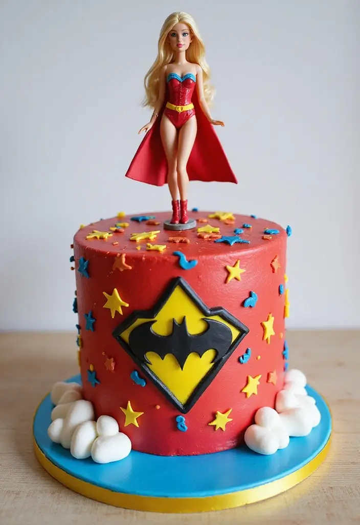 30 Barbie Birthday Cake Ideas That Are Glamorous and Fun 14 30 Barbie Birthday Cake Ideas That Are Glamorous and Fun - 14. Barbie Superhero Cake
