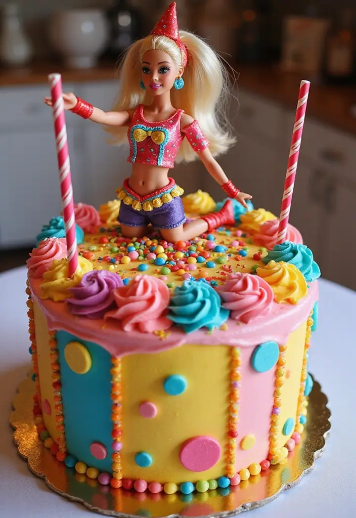 30 Barbie Birthday Cake Ideas That Are Glamorous and Fun 19 30 Barbie Birthday Cake Ideas That Are Glamorous and Fun - 19. Barbie Carnival Cake
