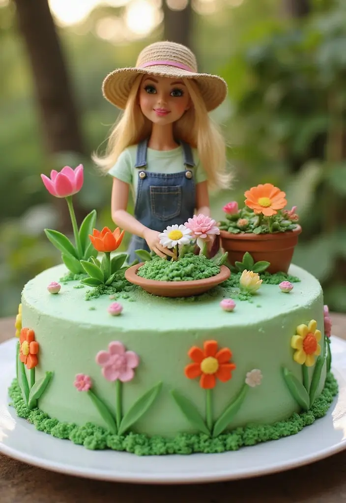 30 Barbie Birthday Cake Ideas That Are Glamorous and Fun 20 30 Barbie Birthday Cake Ideas That Are Glamorous and Fun - 20. Barbie Gardening Cake