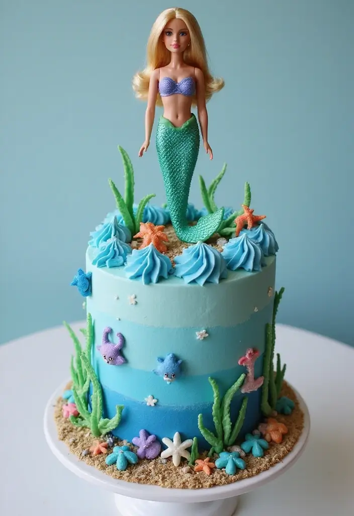 30 Barbie Birthday Cake Ideas That Are Glamorous and Fun 23 30 Barbie Birthday Cake Ideas That Are Glamorous and Fun - 23. Barbie Underwater Adventure Cake