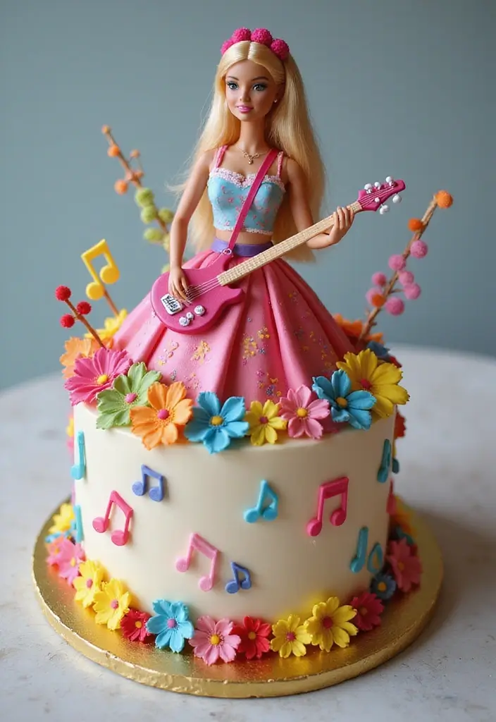 30 Barbie Birthday Cake Ideas That Are Glamorous and Fun 24 30 Barbie Birthday Cake Ideas That Are Glamorous and Fun - 24. Barbie Music Festival Cake
