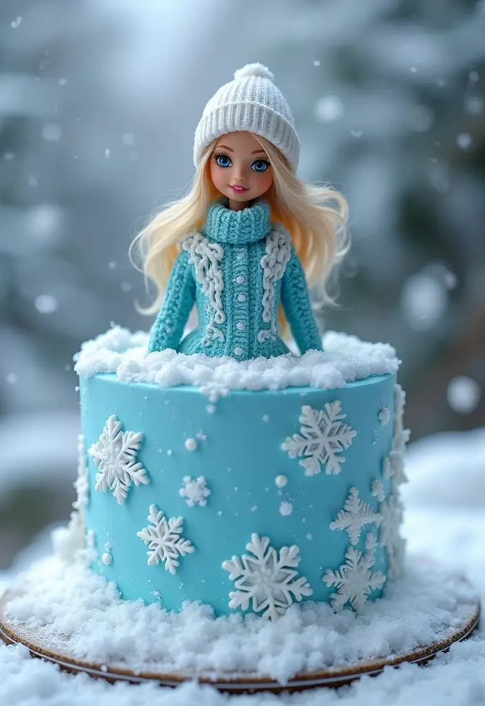 30 Barbie Birthday Cake Ideas That Are Glamorous and Fun 27 30 Barbie Birthday Cake Ideas That Are Glamorous and Fun - 27. Barbie Winter Wonderland Cake
