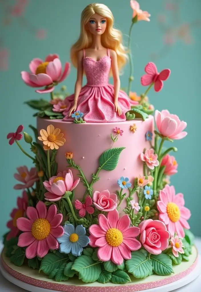 30 Barbie Birthday Cake Ideas That Are Glamorous and Fun 28 30 Barbie Birthday Cake Ideas That Are Glamorous and Fun - 28. Barbie Fantasy Garden Cake