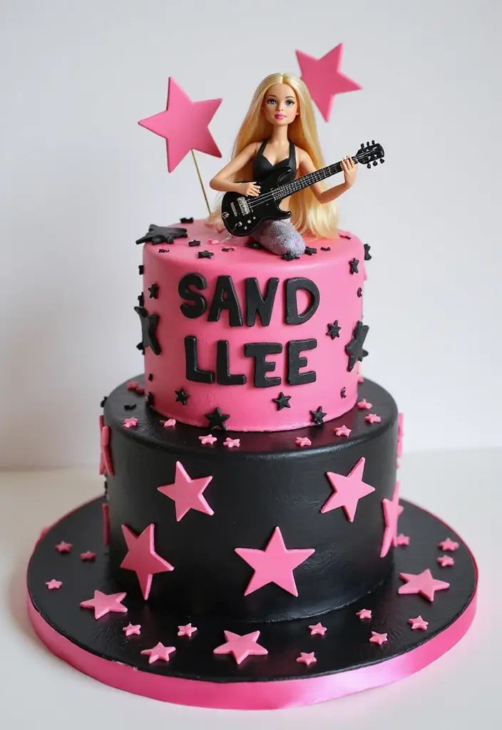 30 Barbie Birthday Cake Ideas That Are Glamorous and Fun 7 30 Barbie Birthday Cake Ideas That Are Glamorous and Fun - 7. Barbie Rock Star Cake