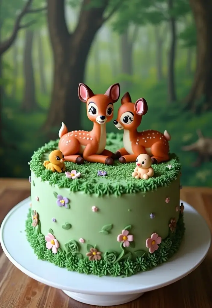 30 Bento Cake Designs for Boyfriend That Feel Romantic 12 30 Bento Cake Designs for Boyfriend That Feel Romantic - 12. Bambi's Forest Charm