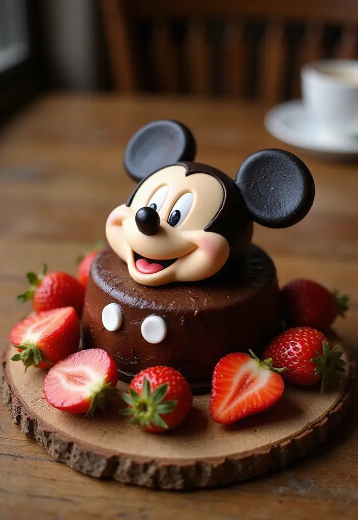 30 Bento Cake Designs for Boyfriend That Feel Romantic 2 30 Bento Cake Designs for Boyfriend That Feel Romantic - 2. Mickey's Classic Chocolate Indulgence