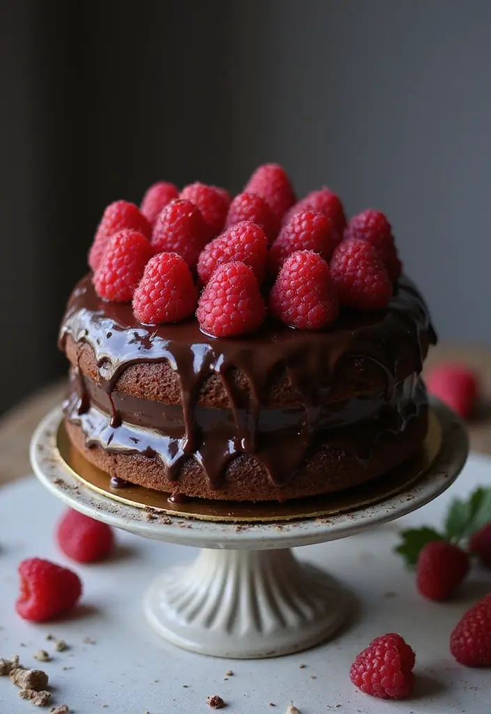 30 Birthday Cake Ideas for Men That Look Bold and Delicious 11 30 Birthday Cake Ideas for Men That Look Bold and Delicious - 11. Dark Chocolate Raspberry Cake
