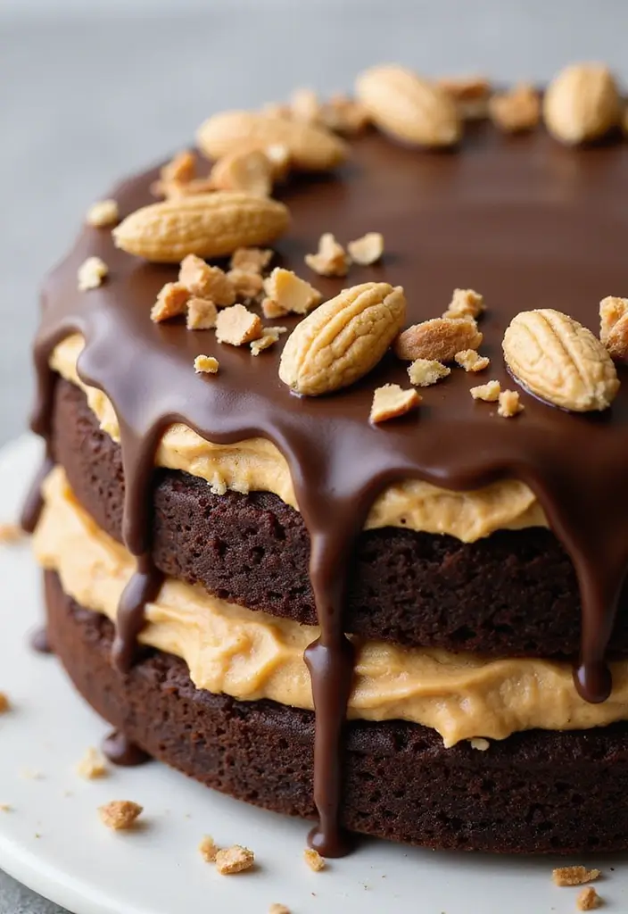 30 Birthday Cake Ideas for Men That Look Bold and Delicious 14 30 Birthday Cake Ideas for Men That Look Bold and Delicious - 14. Peanut Butter Chocolate Cake