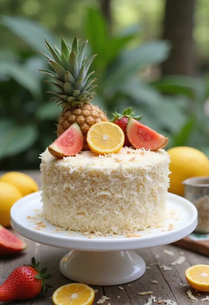 30 Birthday Cake Ideas for Men That Look Bold and Delicious 17 30 Birthday Cake Ideas for Men That Look Bold and Delicious - 17. Tropical Coconut Cake
