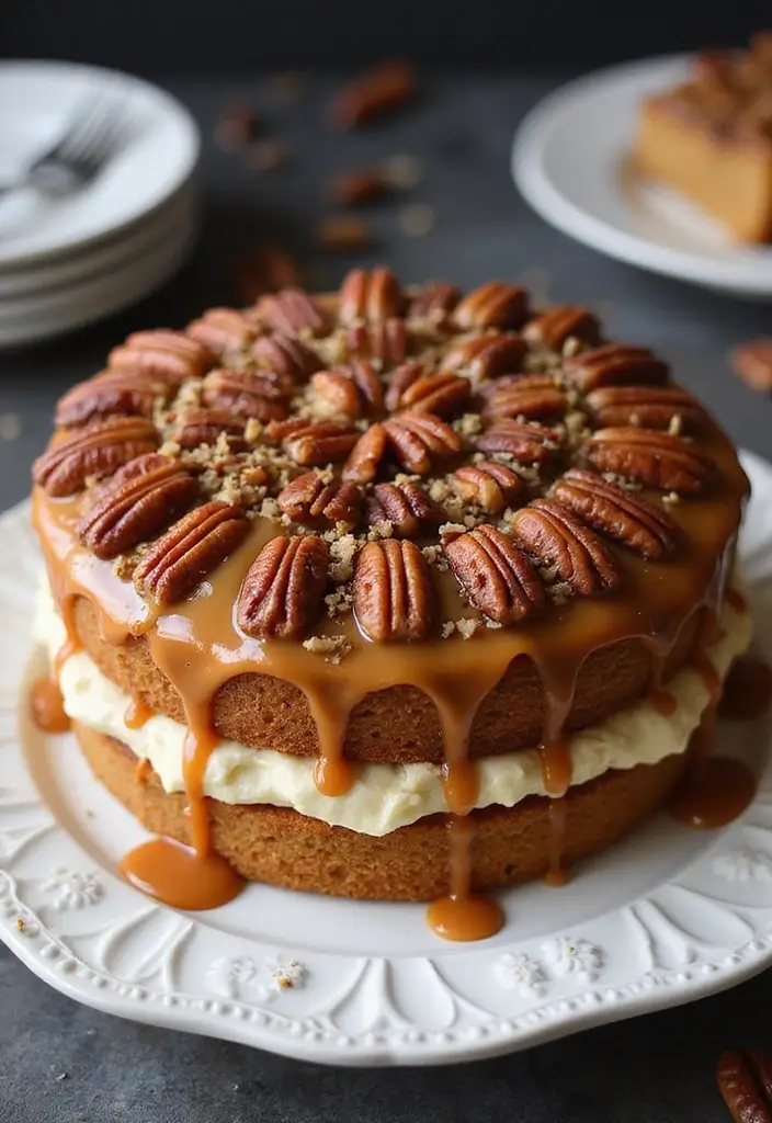 30 Birthday Cake Ideas for Men That Look Bold and Delicious 3 30 Birthday Cake Ideas for Men That Look Bold and Delicious - 3. Caramel Pecan Cake