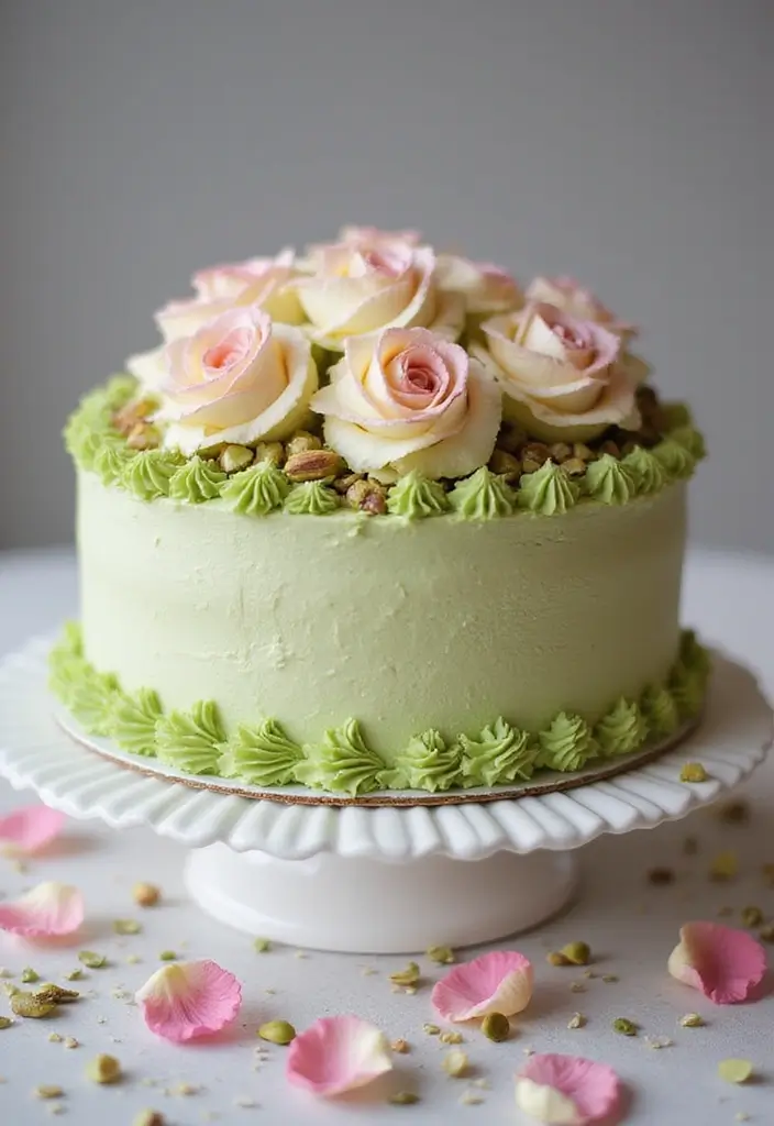 30 Birthday Cake Ideas for Mom That Show Your Appreciation 28 30 Birthday Cake Ideas for Mom That Show Your Appreciation - 28. Pistachio Rose Cake
