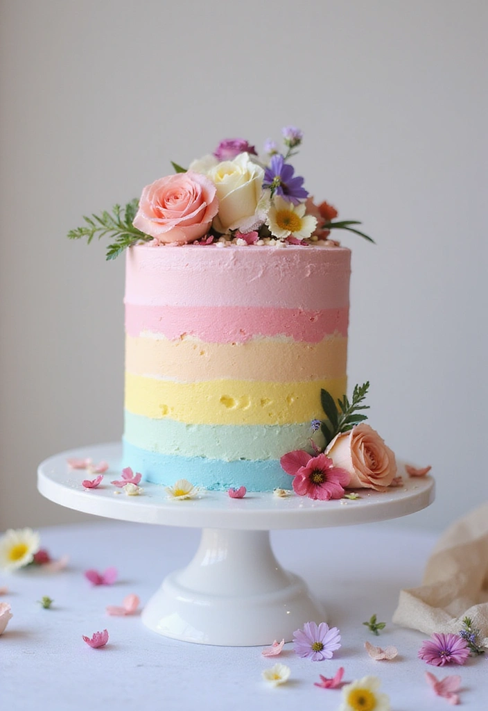 30 Birthday Cake Ideas for Women That Look Chic and Elegant 2 30 Birthday Cake Ideas for Women That Look Chic and Elegant - 2. Floral Ombre Buttercream Cake