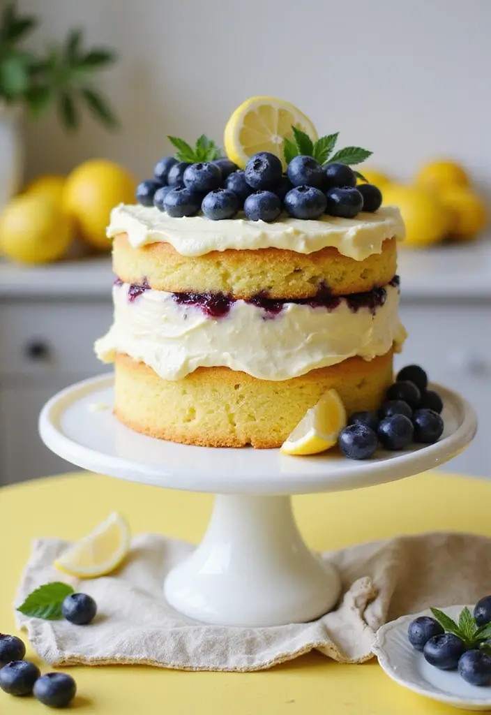 30 Birthday Cake Ideas for Women That Look Chic and Elegant 24 30 Birthday Cake Ideas for Women That Look Chic and Elegant - 24. Lemon Blueberry Cake