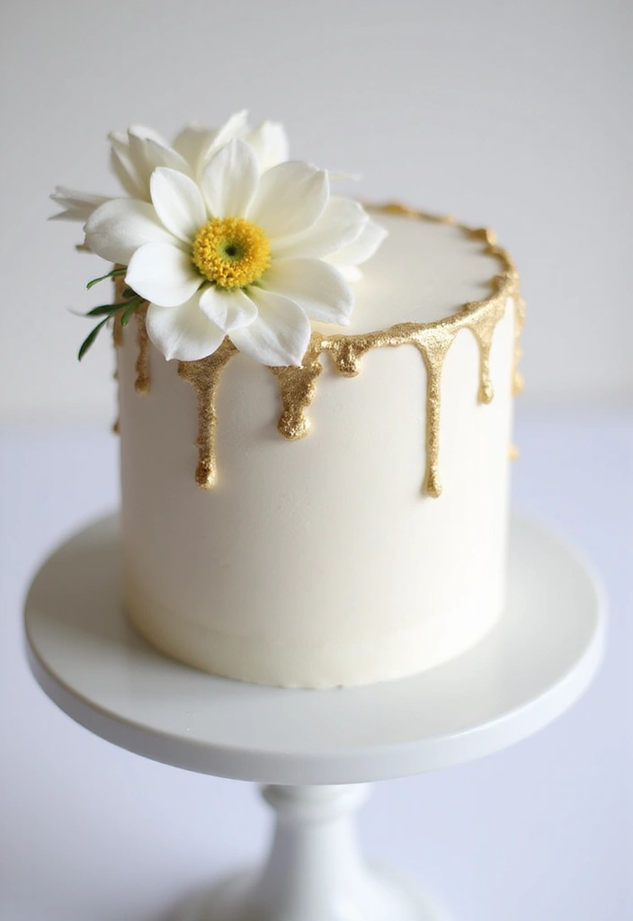 30 Birthday Cake Ideas for Women That Look Chic and Elegant 3 30 Birthday Cake Ideas for Women That Look Chic and Elegant - 3. Minimalist White and Gold Cake