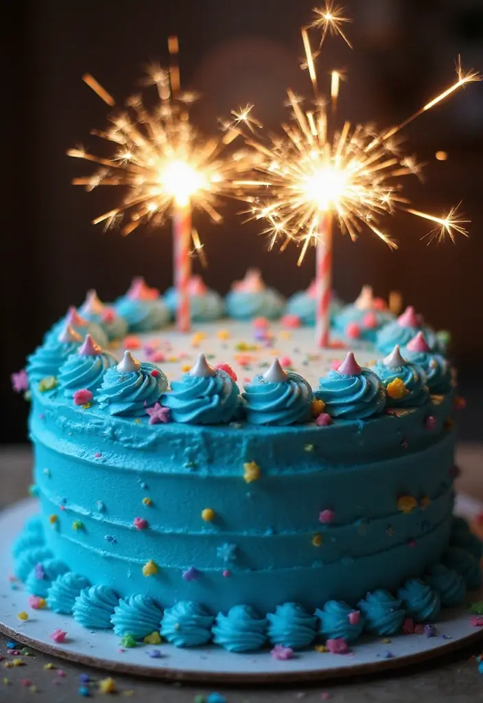 30 Bluey Cake Ideas Kids Will Absolutely Love 30 30 Bluey Cake Ideas Kids Will Absolutely Love - 30. Bluey Birthday Cake with Sparklers