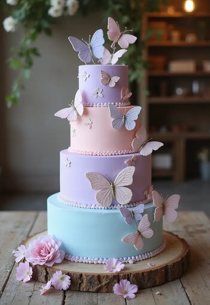 30 Butterfly Birthday Cake Ideas That Look Whimsical and Sweet 1 30 Butterfly Birthday Cake Ideas That Look Whimsical and Sweet - 1. Dreamy Pastel Butterfly Cake