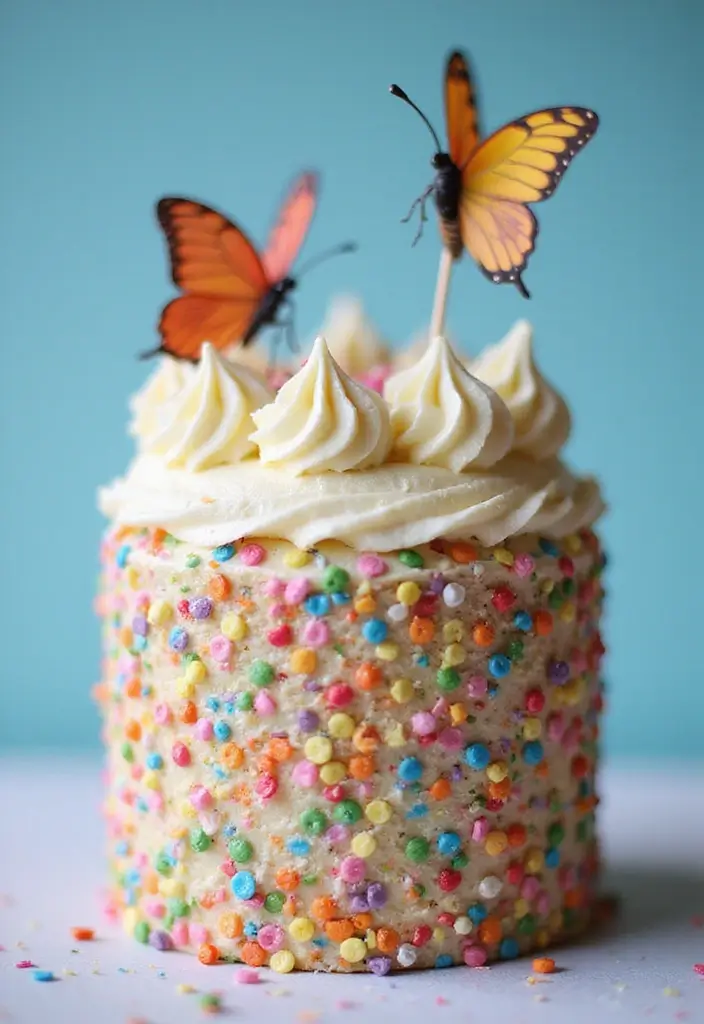 30 Butterfly Birthday Cake Ideas That Look Whimsical and Sweet 10 30 Butterfly Birthday Cake Ideas That Look Whimsical and Sweet - 10. Confetti Butterfly Cake