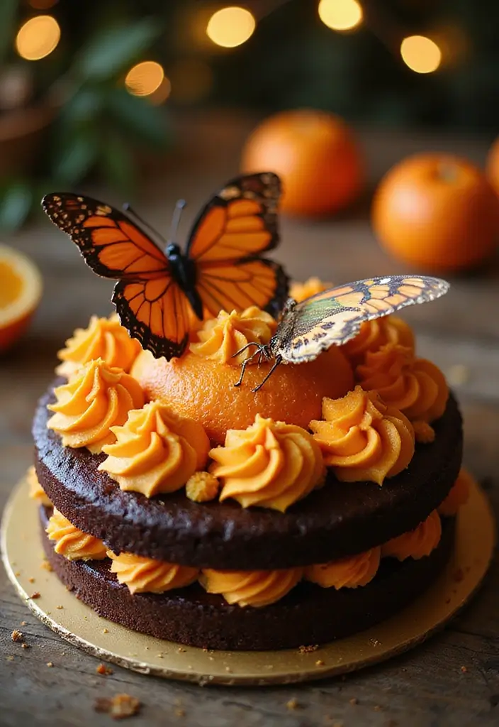 30 Butterfly Birthday Cake Ideas That Look Whimsical and Sweet 16 30 Butterfly Birthday Cake Ideas That Look Whimsical and Sweet - 16. Chocolate Orange Butterfly Cake