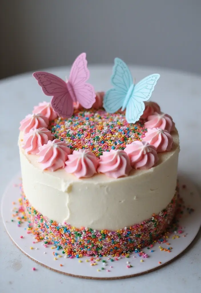 30 Butterfly Birthday Cake Ideas That Look Whimsical and Sweet 17 30 Butterfly Birthday Cake Ideas That Look Whimsical and Sweet - 17. Funfetti Butterfly Cake