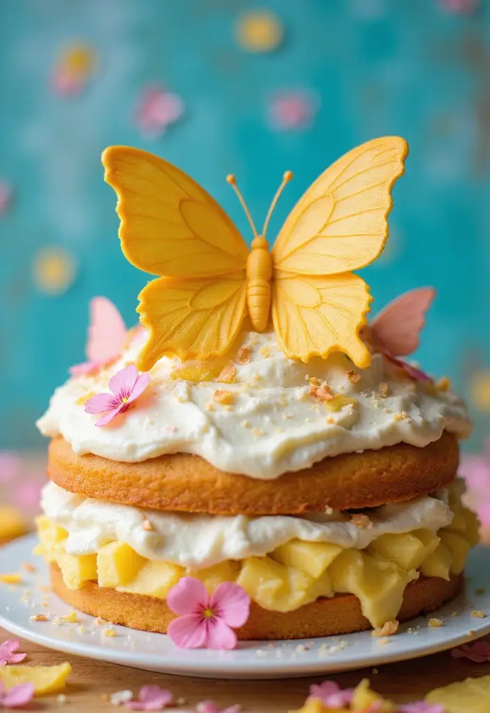 30 Butterfly Birthday Cake Ideas That Look Whimsical and Sweet 18 30 Butterfly Birthday Cake Ideas That Look Whimsical and Sweet - 18. Tropical Butterfly Cake