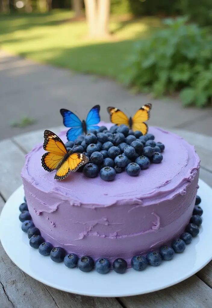30 Butterfly Birthday Cake Ideas That Look Whimsical and Sweet 22 30 Butterfly Birthday Cake Ideas That Look Whimsical and Sweet - 22. Blueberry Bliss Butterfly Cake