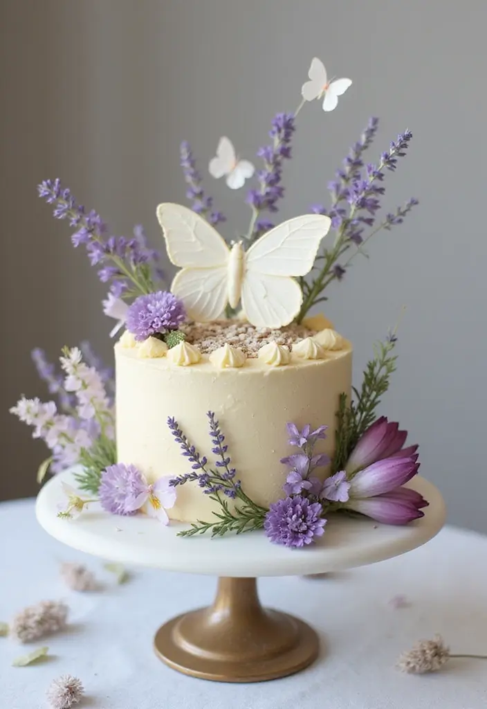 30 Butterfly Birthday Cake Ideas That Look Whimsical and Sweet 23 30 Butterfly Birthday Cake Ideas That Look Whimsical and Sweet - 23. Honey Lavender Butterfly Cake