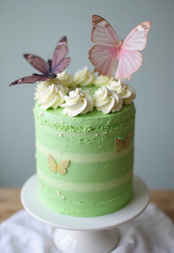30 Butterfly Birthday Cake Ideas That Look Whimsical and Sweet 24 30 Butterfly Birthday Cake Ideas That Look Whimsical and Sweet - 24. Matcha Butterfly Cake
