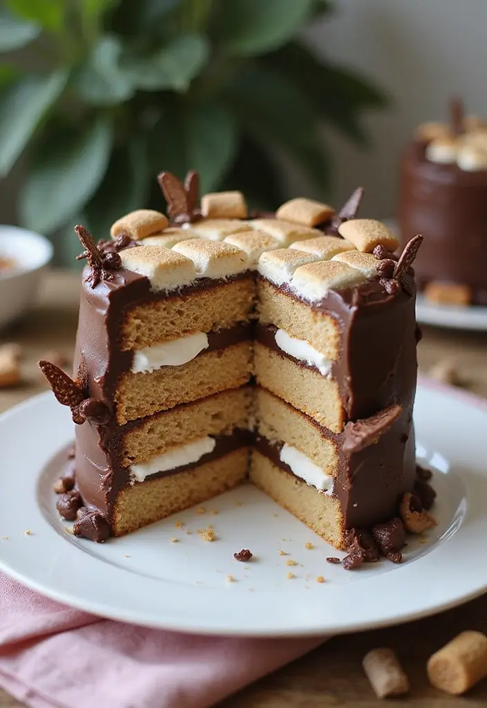 30 Butterfly Birthday Cake Ideas That Look Whimsical and Sweet 29 30 Butterfly Birthday Cake Ideas That Look Whimsical and Sweet - 29. S'mores Butterfly Cake