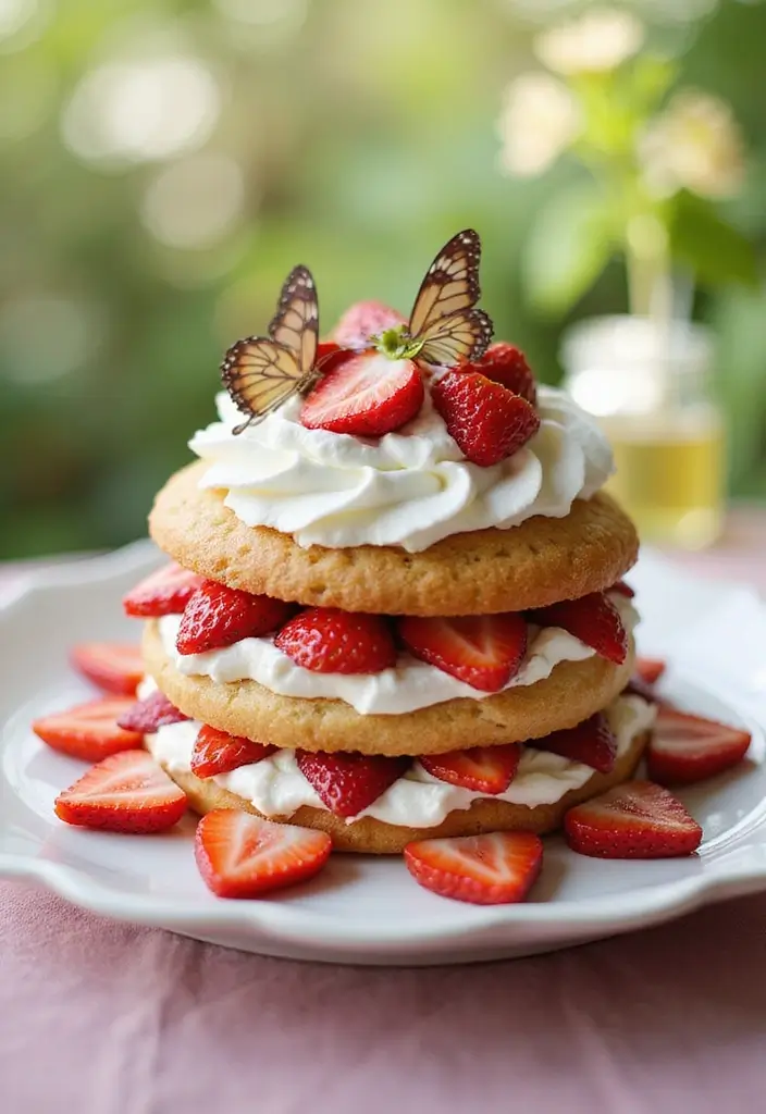 30 Butterfly Birthday Cake Ideas That Look Whimsical and Sweet 8 30 Butterfly Birthday Cake Ideas That Look Whimsical and Sweet - 8. Strawberry Shortcake Butterfly Cake