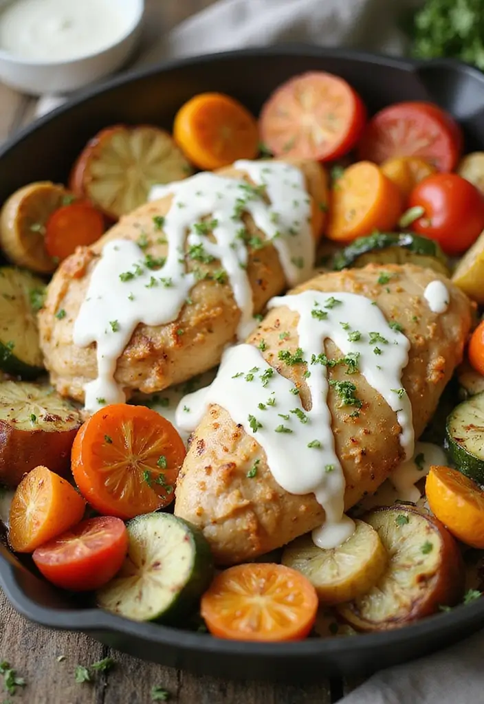 30 Chicken Tray Bake Recipes That Are Simple and Tasty 12 30 Chicken Tray Bake Recipes That Are Simple and Tasty - 12. Ranch Chicken and Veggie Bake