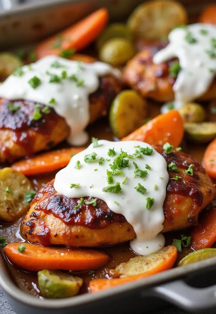 30 Chicken Tray Bake Recipes That Are Simple and Tasty 17 30 Chicken Tray Bake Recipes That Are Simple and Tasty - 17. BBQ Ranch Chicken Bake