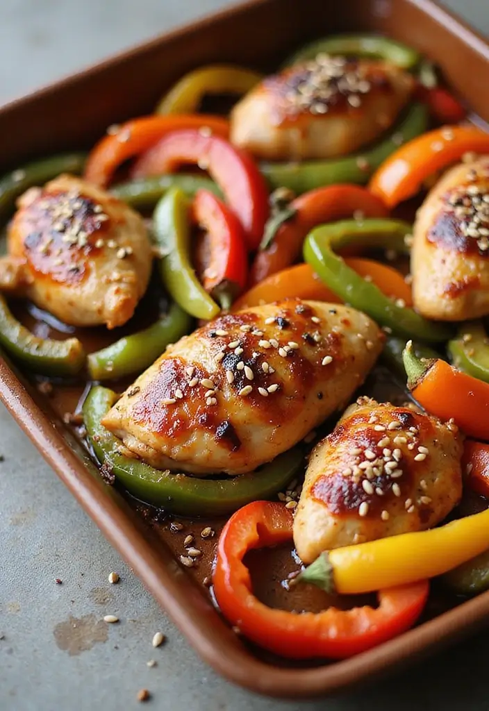 30 Chicken Tray Bake Recipes That Are Simple and Tasty 2 30 Chicken Tray Bake Recipes That Are Simple and Tasty - 2. Honey Garlic Chicken and Veggie Bake