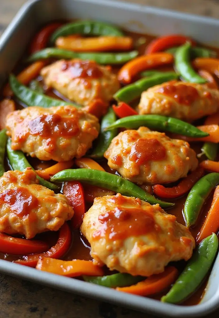 30 Chicken Tray Bake Recipes That Are Simple and Tasty 22 30 Chicken Tray Bake Recipes That Are Simple and Tasty - 22. Sweet and Sour Chicken Bake