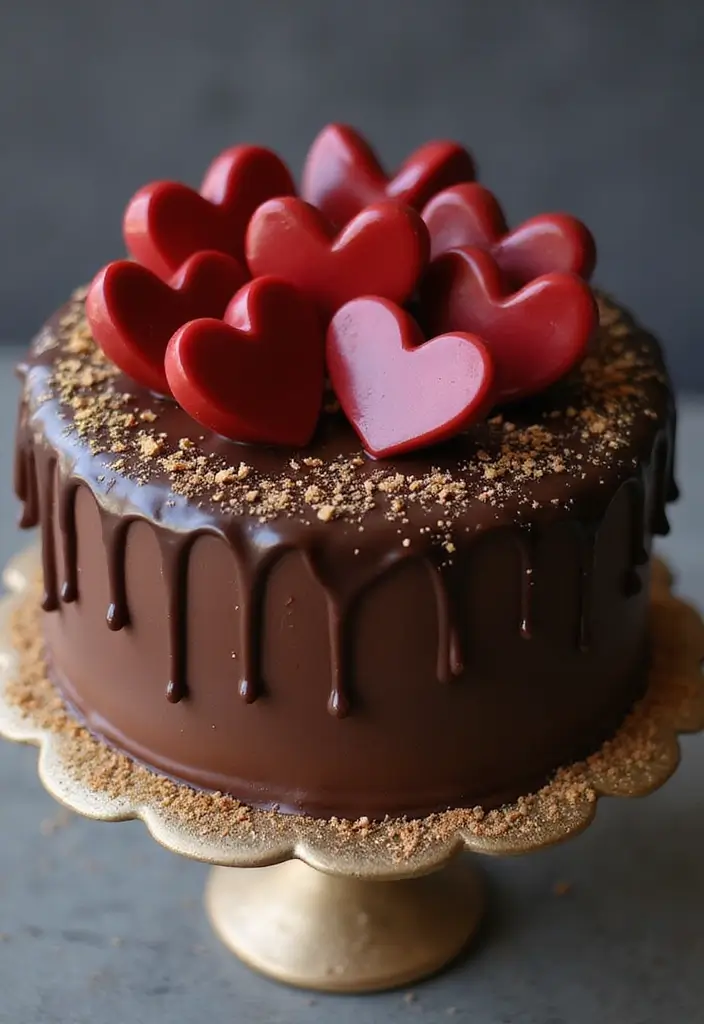 30 Chocolate Cake Decoration Ideas That Impress Instantly 16 30 Chocolate Cake Decoration Ideas That Impress Instantly - 16. Ganache Hearts