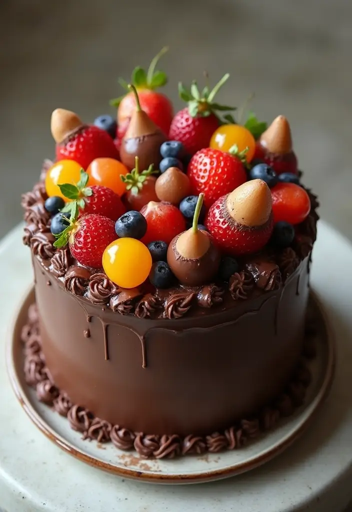 30 Chocolate Cake Decoration Ideas That Impress Instantly 20 30 Chocolate Cake Decoration Ideas That Impress Instantly - 20. Chocolate Dipped Fruit