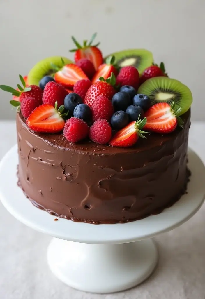 30 Chocolate Cake Decoration Ideas That Impress Instantly 3 30 Chocolate Cake Decoration Ideas That Impress Instantly - 3. Fresh Fruit Fantasy