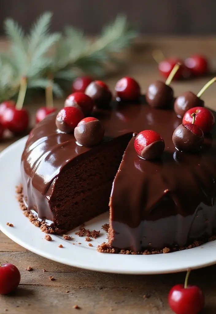 30 Chocolate Truffle Cake Designs That Look Rich and Elegant 13 30 Chocolate Truffle Cake Designs That Look Rich and Elegant - 13. Chocolate Cherry Truffle Cake